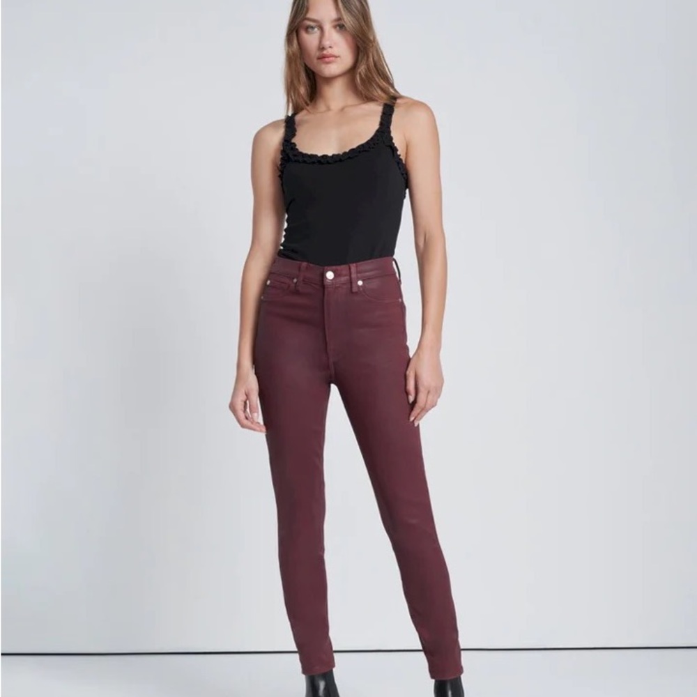 Seven for all mankind coated dark brick red skinny jeans. Size 29.